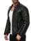 Herren Lederjacke Kunstleder Bikerjacke Übergangsjacke Schwarz 4XL
