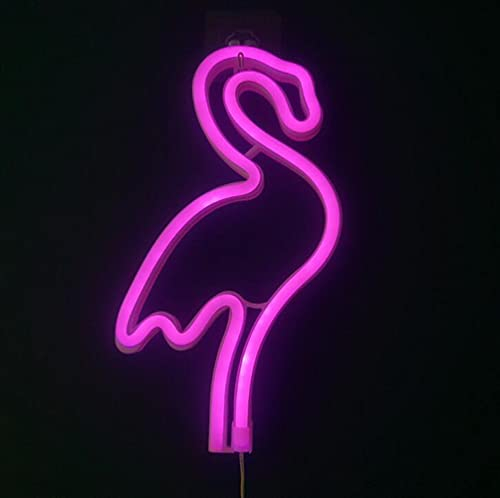 Colording Flamingo Neon signes Neon Flamant Light Wall Lamp Room Decor batterie/USB LED Neon Light Exploité néon signes Flamingo Lampes Light Up Bar Chambre de soirée de mariage de-rose flamant