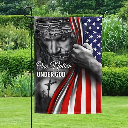 FLAGWIX Flags-One Nation Under God Flag TRL06F2 Drapeau de jardin (29,2 x 44,5 cm) Drapeau de jardin en polyester de qualité supérieure