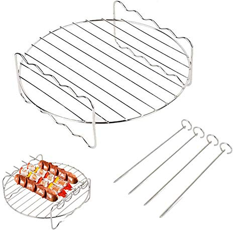 XL Air Freidora Accesorios-Air Freidora Rack Multiusos Doble Capa Rack con Brocheta, Compatible para Power Airfryer Philips