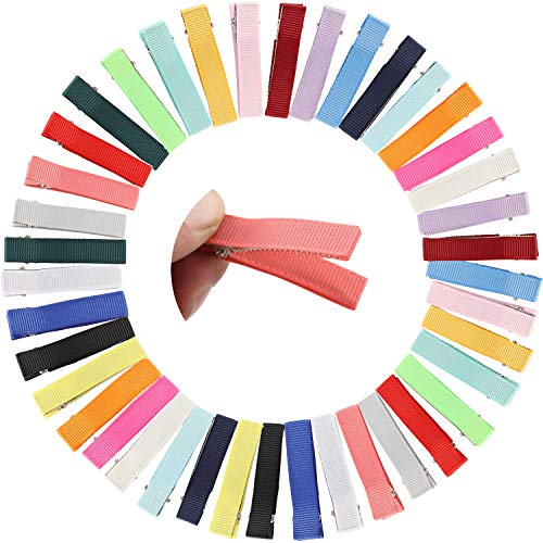 40 Stück 5 cm Ripsband Stoffbezug komplett gefüttert kleine Metall Alligator Duckbill-Haarspangen Haarspangen Haarspangen Haarspangen Haarnadeln Basteln DIY Zubehör für Baby Mädchen Kinder