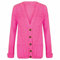 Pretty Attitude Womens Ladies Chunky Cable Knit Cardigan Button Long Sleeves Grandad Plus Sizes (Cerise, 18)