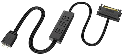 Akasa Vegas Controller Mate | Manual Addressable RGB Controller | aRGB LED Controller | SATA 15-pin to 3-Pin aRGB LED Male Connector | Designed for 5V aRGB Devices | AK-RLC-01