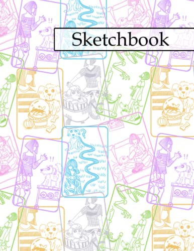 Sketchbook: Colorful dog sketchbook cover with blank pages, great for sketching, doodling and drawing: a big sketch book for you, girls, pet lovers, dog lovers, sketchers and artists