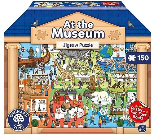 Orchard Toys At The Museum Jigsaw Puzzle, 150-Piece Jigsaw, Includes 16 Page Fact Booklet and Giant Poster, Educational Puzzle for 5-10 Year olds