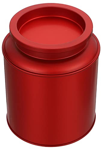 Blechdose aus Weißblech, für Tee, Kaffee, Bohnen, Kräuter, Süßigkeiten, Gewürze, Basteln, rund, Rot
