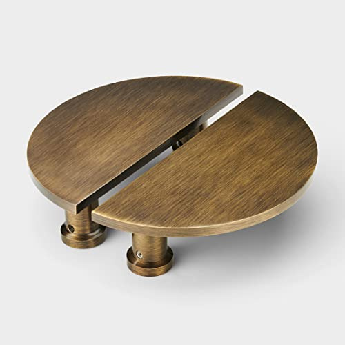 Pushka Home Solid Brass Brushed Antique Gold Art Deco Half Moon Door Handles Cabinet Pulls Wardrobe Pull Handles. Sold As A Pair. Supplied with Fixings