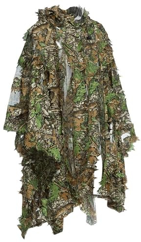 NP 3D Jagd Camouflage Ghillie mit Kappe Anzug Kleidung Dschungelumhang Poncho Camo bionisches Blatt Umhang für Jagd Fotografie