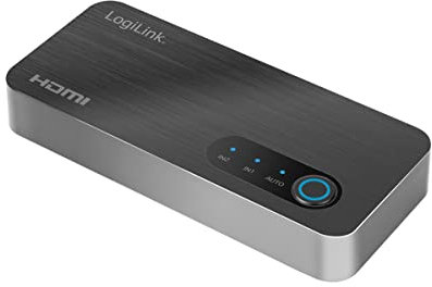 LogiLink HD0058 - HDMI-Switch 2x1-Port (2X Quellen & 1x Ausgang), 8K/60 Hz, HDCP, HDR, VRR, CEC