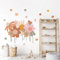 Tanlaby Bunte Blume Wandtattoo Boho Retro Blumen Wandsticker Große Retro Blume Wandaufkleber für Wohnzimmer Schlafzimmer Büros Sofa Hintergrund Hause Wanddekoration