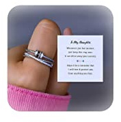 HUASAI To My Daughter Fidget Spinner Ring Angstringe für Frauen Verstellbarer Spinner Meditationsring für Teenager Mädchen Schmuck Geschenk für Tochter Stieftochter, Sonstiges, Autre