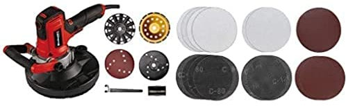 Einhell Ponceuse de mur et béton TE-DW 180 (1300W, 0-3000min.-1 tx d'oscillation, 180mm papier de verre, micro disque de ponçage, meule diamantée, 6 disques de ponçage) + Kit de 15 feuilles abrasives