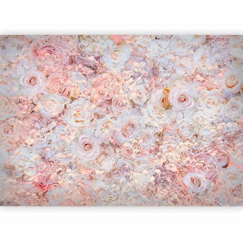 murando - Papier peint panoramique nature 350x256 cm - Revêtement mural décoration pour chambre salon - Design unique et moderne - Marron rouge gris - Hortensias roses fleurs b-C-10249-a-a
