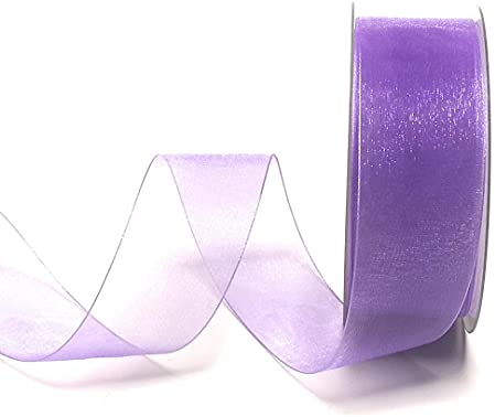 s.dekoda Schleifenband 50m x 40mm Flieder Organza Chiffon Geschenkband Organzaband [1350-114]
