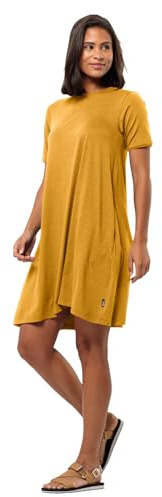 Jack Wolfskin Damen TRAVEL Dress Lässiges Kleid, Curry, X-Small