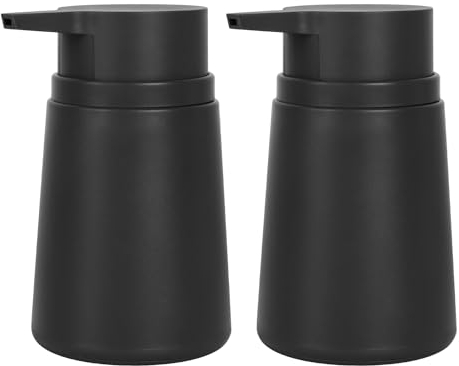 Topsky Soap Dispenser with Plastic Pump, 320ml Liquid Hand Soap Dispenser, Rustproof Pump for Kitchen & Bathroom, Great for Lotions, Essential Oil, Liquid Soaps, 2 Pack (Black)