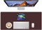 Origin-Joy Mauspad, PU-Leder-Schreibtischunterlage ohne Logo-Design, Computer-Schreibtisch-Schreibunterlage mit rutschfester Wildleder-Unterseite für Tastatur, Desktop, Laptop, Büro (Dunkelbraun, 90 x