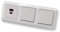 EBROM USB-C und USB-A Unterputz Steckdose/Lader, 45+15 Watt Leistung, Schnellladefunktion für Wearables, Smartphones Tablets + 2 Stück Merten Wippschalter MEG3116-0000 in System M polarweiß glänzend