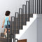 OVLRIJP Ringhiera per Scale Interne, Corrimano per Scale Interne, Ringhiera per Esterni con Kit di Viti, Corrimano Scale a Forma di U per Soffitta, Veranda e Corridoio (110cm, Nero)
