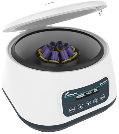 JOANLAB Machine à centrifuger de laboratoire 2 ml/5 ml/10 ml x 8, 15 ml x 4 centrifugeuses de table basse vitesse 500-4000 tr/min, 2180 x g RCF Digital Benchtop centrifugeuse avec minuterie