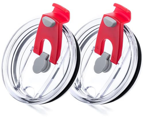 Soledea 20 oz Tumbler Lid, Replacement Lids Compatible for YETI 16/20/25 oz Tumbler, 24 oz Mug and 10 oz Lowball 2.0 Rambler, 2 Pack Travel Spill Proof Cup Lids Covers