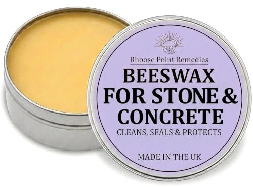 Rhoose Point Remedies Stone & Concrete Natural Beeswax Polish 100ml | Food-Safe Polish for Granite, Quartz, Marble, Slate, Ceramic & Concrete | Seals and Helps Resist Water | Indoor & Outdoor Use