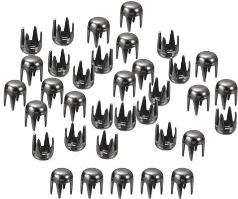 sourcing map 100Pcs 3mm Noir Clous Ronds en Forme de Dôme en Métal, Perles à Griffes, Rivets à Pointes, Points Punk Rock, Bricolage pour l'Artisanat du Cuir, Vêtements, Ceinture, Sac