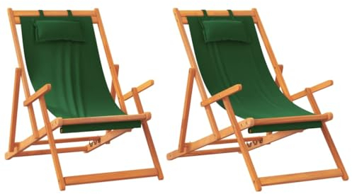vidaXL Klappstühle, 2 Stück, grüner Stoff