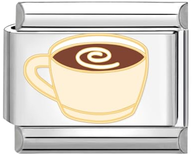 papasgix Italian Charms Module für 9mm Italian Charm Bracelet Lebensmittel DIY Italian Style Charms für Damen Abnehmbar Italienisches Charm Armband Zubehör Geschenk(Brauner Kaffee)
