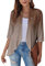 SCBFDI Cardigan Donna Lungo, Donna Cardigan Casual Leggero 3/4 Manica Aperta Davanti Spolverini Plus Size Moda Estate Kimono Cardigan Con Tasche, Camicia Fiocco, Cardigan Nero Donna Promozione