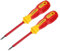sourcing map 2pcs 1000v Insulated Electrician Screwdriver 3x75mm CR-V Magnetic Slotted Flat Head Insulation Screwdrivers