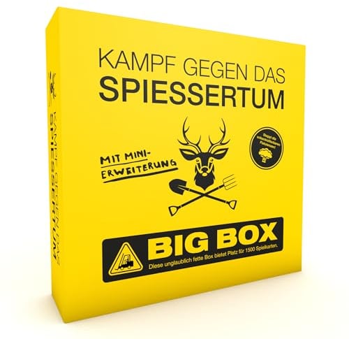 KAMPFHUMMEL Kampf gegen das Spiessertum - Big Box - (Fast) Leere Box mit Platz für über 1500 Karten des fiesen Deutschen Kartenspiels für Leute mit schwarzem Humor