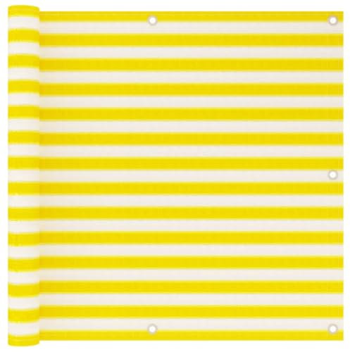 Willood Balkon-Sichtschutz Gelb und Weiß 120x600 cm HDPE