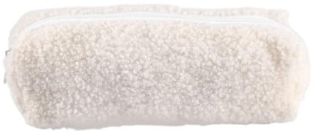 GWAWG Teddy-Kosmetiktasche, Lammwolle, Plüsch, flauschig, klein, Make-up-Organizer für Handtasche, Reise-Make-up-Tasche für Frauen und Mädchen, Geburtstagsgeschenke für Mädchen, beige,