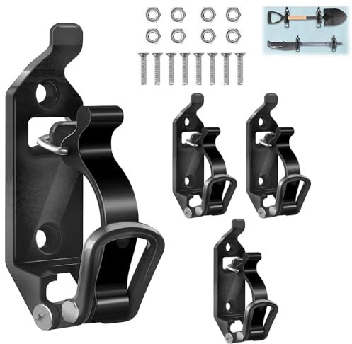 Wotendy 4 Piezas Soporte de Pala para Baca, Abrazadera para Soporte de Pala, Soportes de Montaje en Pared, Abrazaderas Portaequipajes para Coche Camión Barcos (Negro)