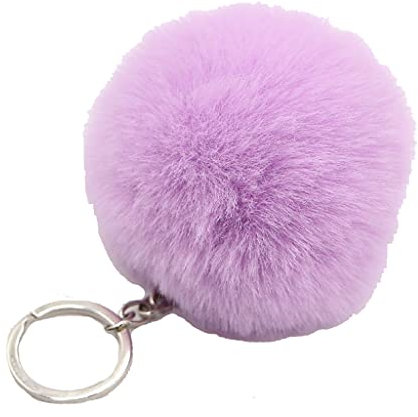 JSGHGDF 1 Pz Poms Portachiavi Pompon Faux Puff Portachiavi per Ragazze Donne Borsa Ciondolo Charm Gioielli Accessori, Taro viola.