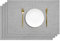 AUAUY Tischset Leinen Platzdeckchen Stoff 4er Set, Tischsets Abwaschbar, Baumwolle Leinen Tischsets Platzsets für Tisch, Küche, Essen, Platzset Grau 45 x 30 cm Tischunterlage Esstisch