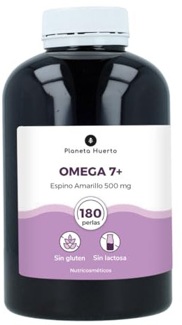 PLANETA HUERTO | Omega 7 180 Cápsulas Suplemento Natural Rico Vitaminas A, B1, B2, C, E y K - Omega 7 Acción Antiinflamatoria y Antioxidante