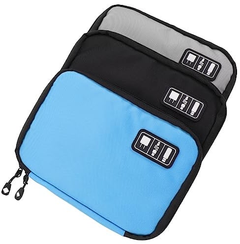 LIFKICH 3pcs Travel Organiser Packing Bags Electronic Organizer Bag Digital Cable Storage Pouch Cable Carrying Case