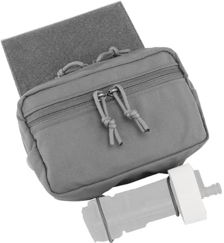 Peminkoo MK4 Chest Rig Dangler Drop Pouch Mini Abdominal Dump Drop Pouch Fanny Pack for MK4 Plate Carrier Storage with Magazine Insert (Grey)
