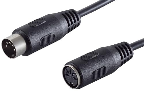 1aTTack.de 1x 5,0m DIN Verlängerung 5 pol Stecker Buchse Hochwertiges Audio Kabel Vergossene Stecker Vernickelte Kontakte Perfekt für HiFi Musikinstrumente Studio Equipment