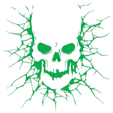 Skeleton Zombies Demon Scary Horror Garage Wall Decals PVC 36x36cm Easy Installation S-Green