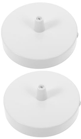 VILLCASE 2 Stück Deckenplatte Deckenleuchtensockel Deckenbaldachin-Kit Lampenbaldachin Deckenleuchten-Montageplatte Baldachin lichter abdeckung Deckenabdeckplatte leichte Teile Metall Weiß