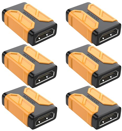 MOGOOD HDMI Coupler 8K, 6 Pack Female to Female HDMI Connector | 3D 8K@60Hz 4K@120Hz UHD HDR eARC Compatible with Cinema projectors TV PC Monitor Game Console