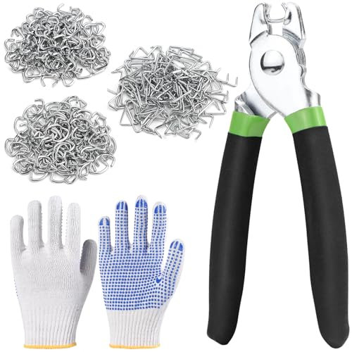 Pince pour Grillage, Pince a Grillage avec 360 Clous 3/4, 1/2, 3/8, Pince Agrafe Grillage, Pinces à Anneaux, Pince de Cloture