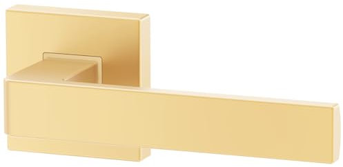 Poignée de porte d'intérieur ERGO, dorée, poignée sans rosace inférieure, poignée carrée or mat, garnitures de porte, poignée