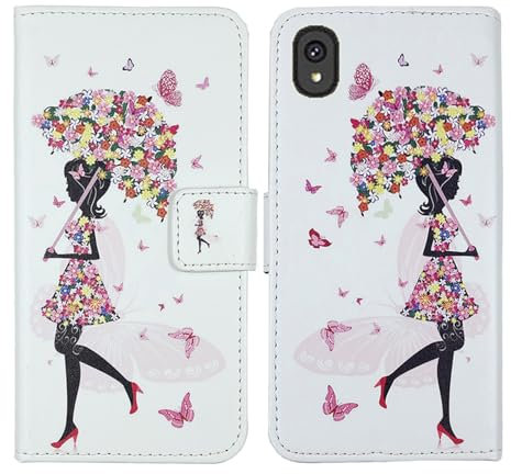 Tnviud Custodia Portafoglio in PU Pelle Caso Guscio Protettiva Cover con Porta Carte Skin Case Per Bigme HiBreak E ink 5.84 (Umbrella Girl Design)