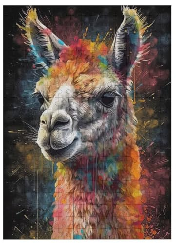 Alpaka 300 Teile Holzpuzzle,einzigartiges Puzzle, Geschenk Für Erwachsene,Familienspiel,Herausforderungsaktivität,42×30cm