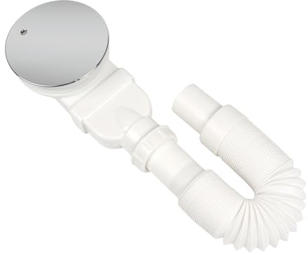 AQUENITH Ablaufgarnitur Dusche 90 mm,flach Duschablauf Siphon mit Geruchssperre,Haarsieb,Teleskopschlauch für Duschtasse Duschwannen