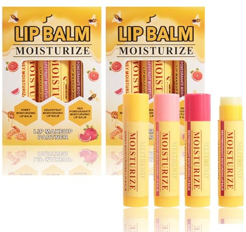 6PCS Honey Lip Balm Gift Pack Lip Moisturizer Reduce Lip Lines Deep Hydration, No Alcohol Hormone,Vitamin E Mini Lip Balm Multipack Perfect for Daily Use & Gift,2 Pack